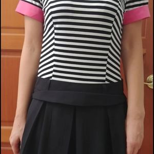 Black, white & pink Chinese School Girl Dress Free Shipping !